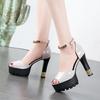Модные туфли-лодочки на высокой платформе с открытым носком, элегантная роскошная женская обувь 2025, повседневные сандалии, свадебная обувь, сандалии, летняя женская обувь