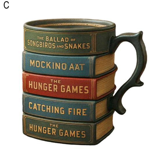 Кружка из книжной серии, эргономичная ручка, легкий дизайн, штабелируемая книжная кружка, домашняя офисная посуда для напитков