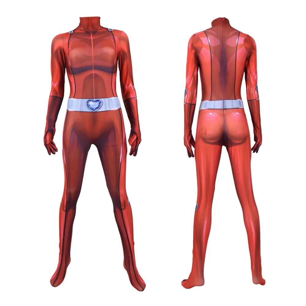 Косплей Боди Totally Spies для взрослых и девочек, Аниме Комбинезоны Кловер Юинг, Костюм Саманты Симпсон Александры на Хэллоуин