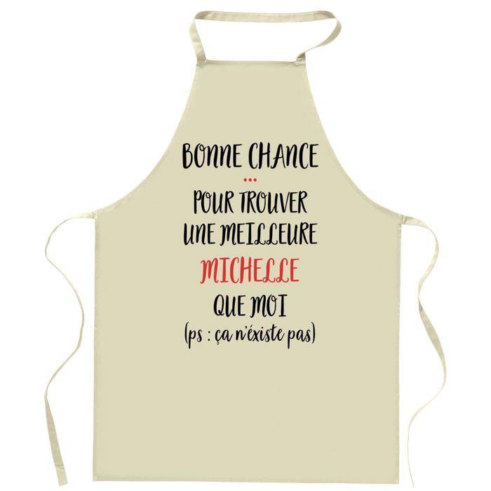 Tablier de cuisine - Michelle ça n'existe pas - Impression bretonne - Coton résistant - Imprimé en France