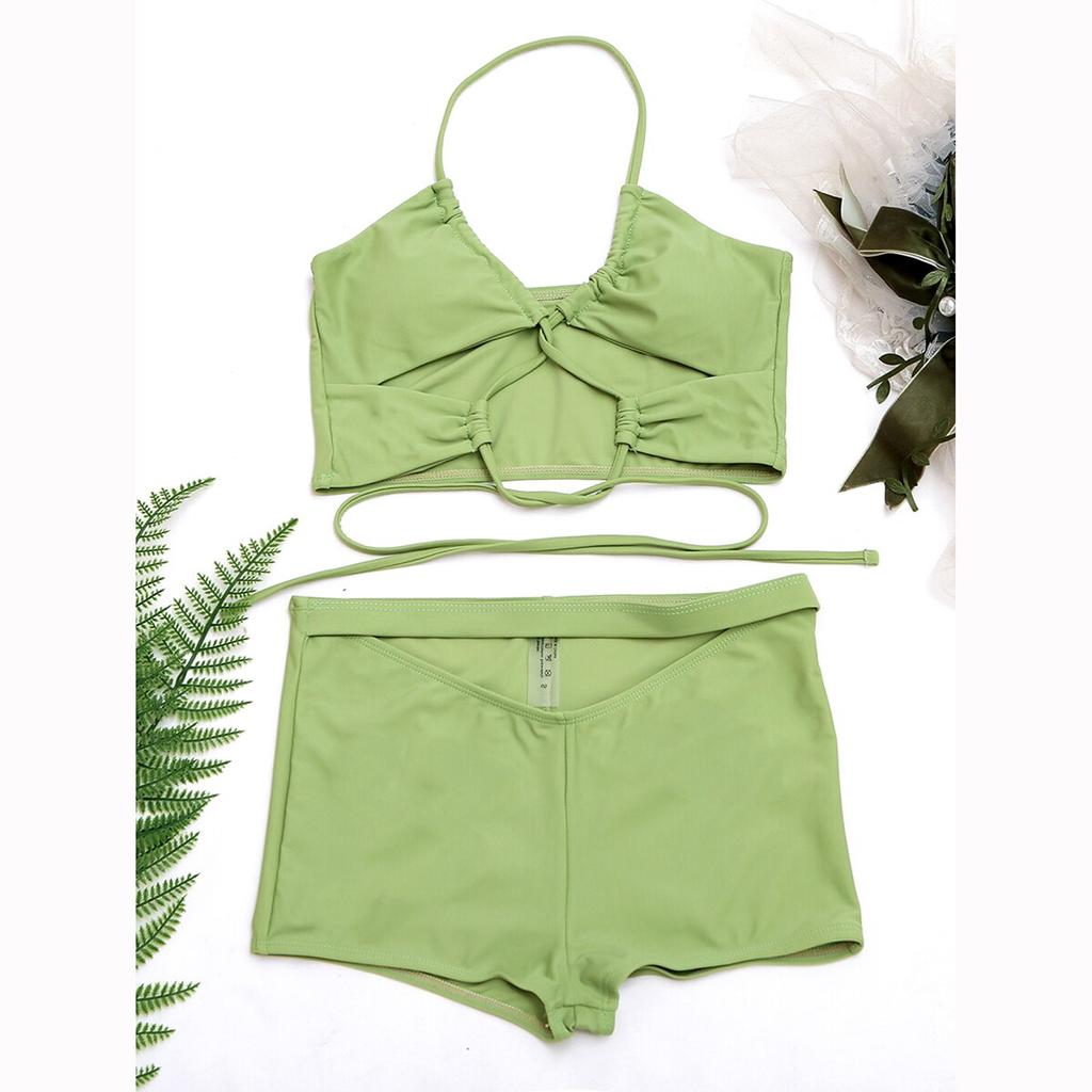 Сексуальные женские купальники, женские шорты, купальники, бикини с лямкой на шее, комплект бикини с пуш-ап, купальный костюм, пляжная одежда, купальные костюмы