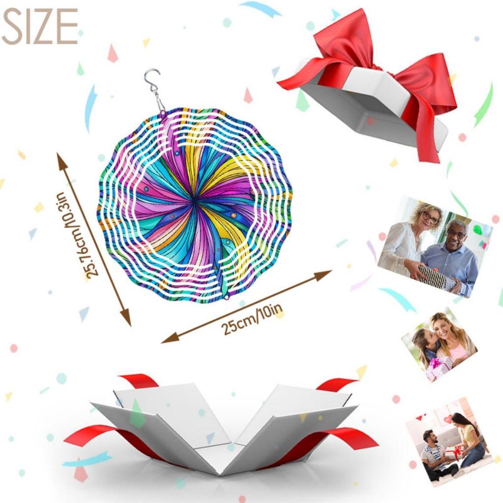 Handcrafted 3D Metal Wind Chime Mandala Floral Birds Design Outdoor Garden Patio Balcony Decor No Electricity Needed Weather Resistant