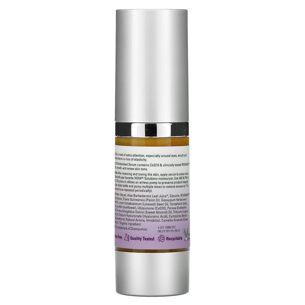 Now Foods Solutions, антиоксидантная сыворотка с CoQ10, 1 жидкая унция (30 мл)