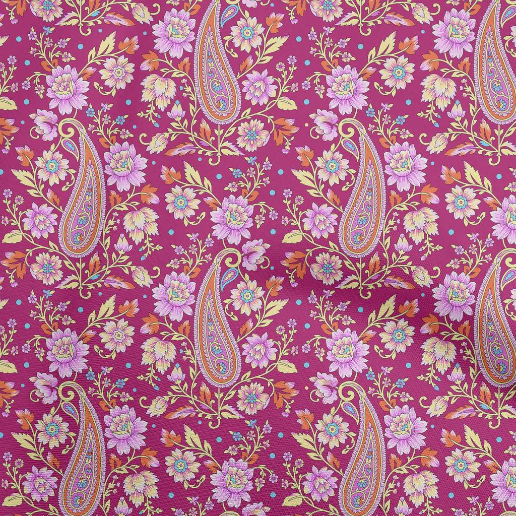 oneOone Cotton Flex Dark Peach Fabric Paisleys Craft Projects Decor Fabric Printed By The Yard 40 Inch
