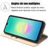 Coque pour Samsung Galaxy A18 4G/5G, Protection Flip Case Antichoc Anti-Rayures Effet Cuir Doré