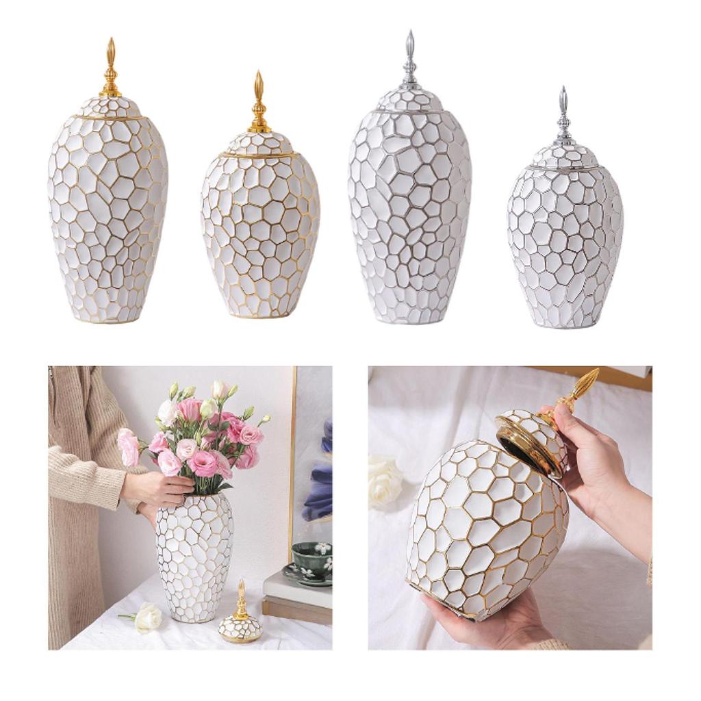 Керамическая ваза с крышкой, фарфор, банка для хранения имбиря,