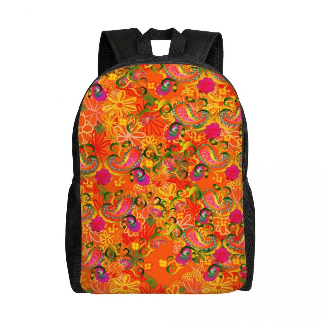 Funky Paisley Backpack Colorful Flowers Sport Backpacks Youth Design Big School Bags Style Rucksack