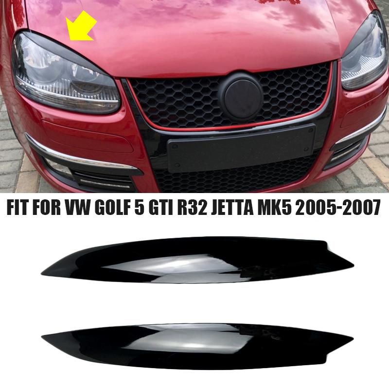 Подходит для аксессуаров VW Golf 5 GTI R32 Jetta MK5 2005 2006 2007 Углеродное волокно ABS фары веки брови крышка отделка