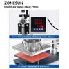 ZONESUN Цифровой многофункциональный термопресс, инструмент для штамповки 15x15 см для футболок, коврики для мыши, стельки, кожаные Pyrogra ZS-90ZY