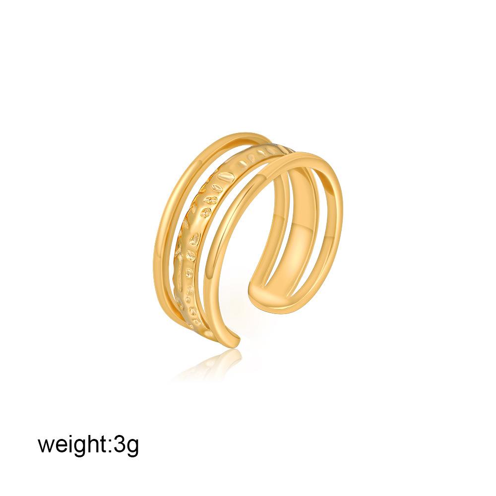 18K gold and silver two-color French retro stacked ring simple versatile ring hand jewelry