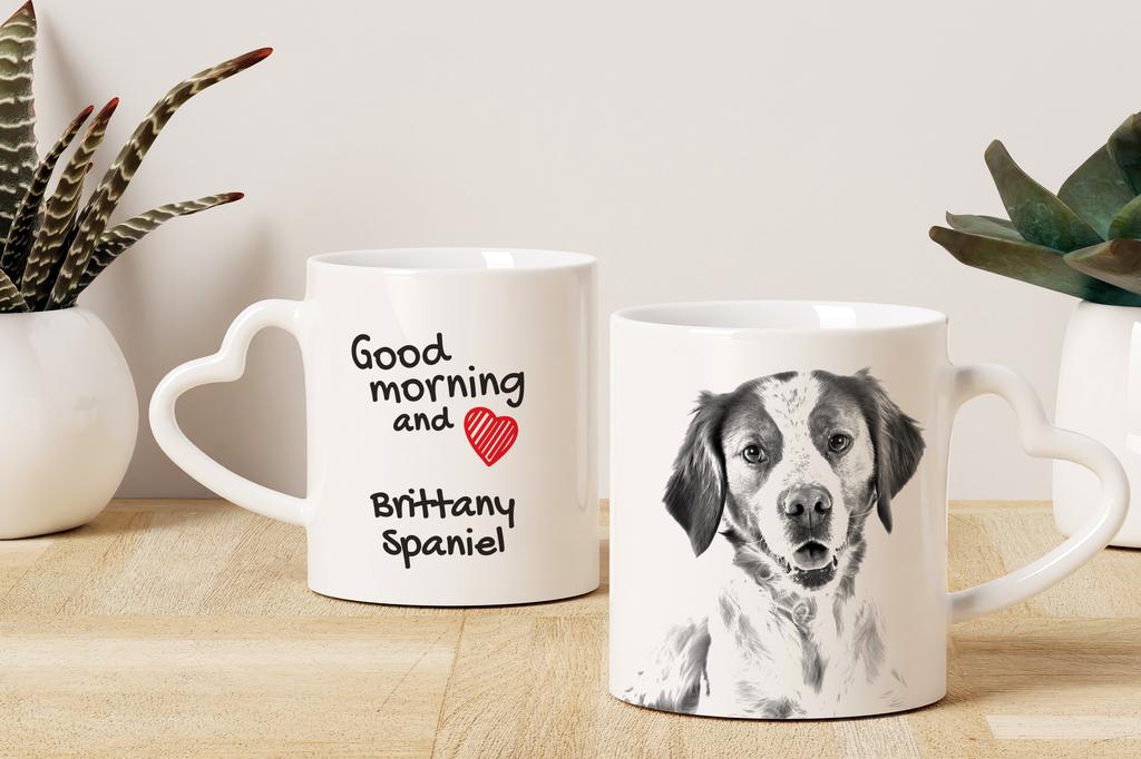 Brittany Spaniel, Brittany Wiegref - cup with a dog, adorable cup with a heart-shaped handle, universal gift from the Art-Dog brand