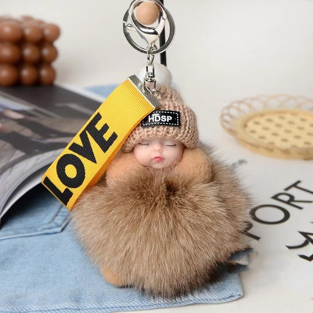 Новая мода, милая женская сумка, кулон, плюшевая подвеска, кукла для сна, автомобильный брелок, подвеска, Рождественский подарок