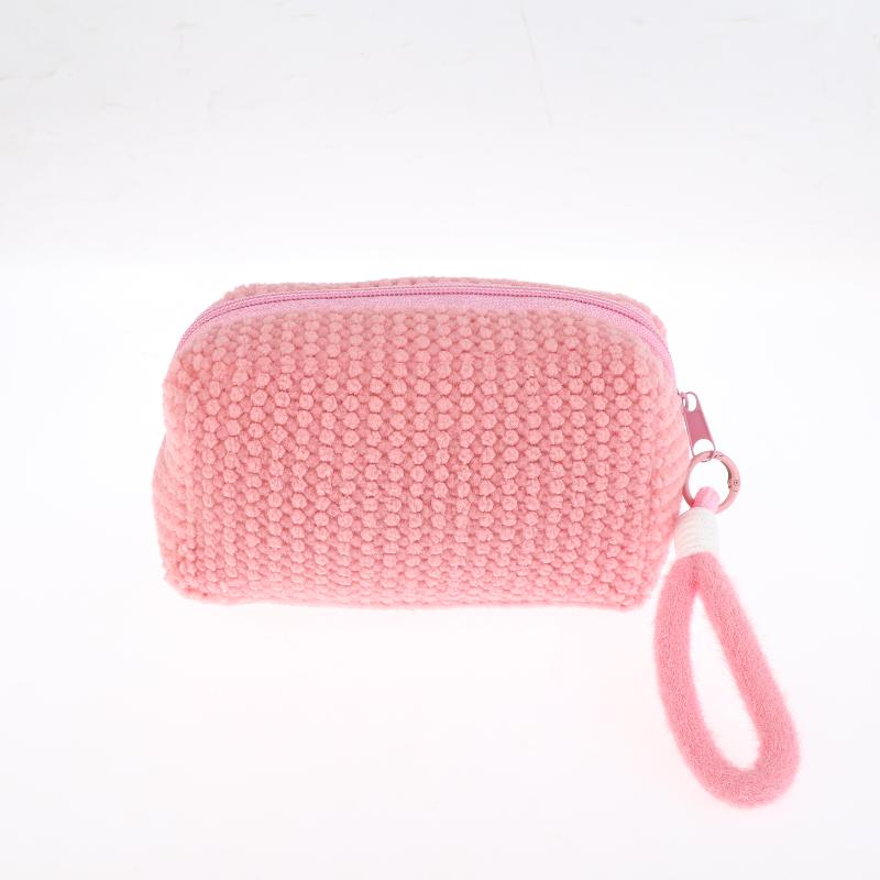 Милая и девчачья плюшевая косметичка конфетного цвета большой вместимости, сумка для туалетных принадлежностей, дорожная портативная сумка-тоут, плюшевая косметичка