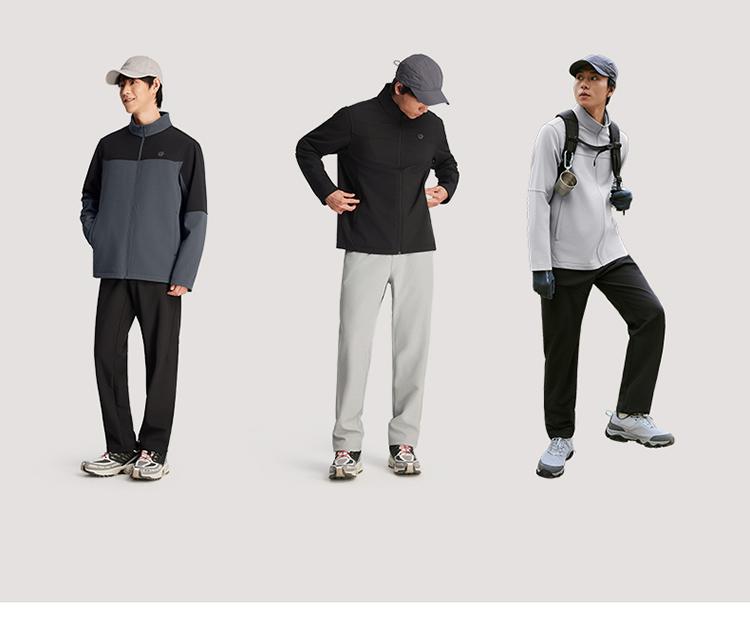 Explore the casual and fashionable soft shell jacket for men in autumn and winter, windproof and splash proof, warm and plush stand up collar jacket