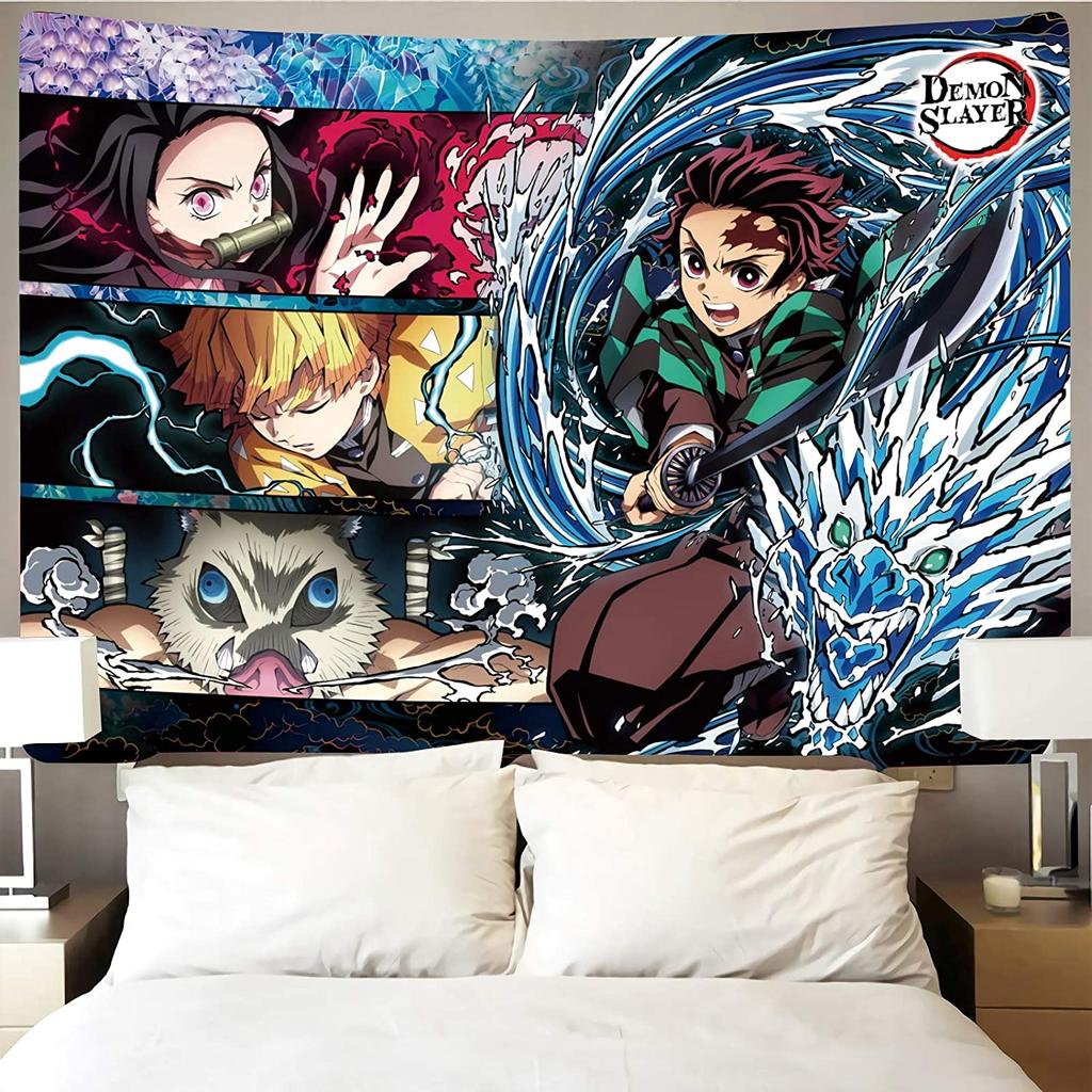 Demon Slayer Tapestry Anime Poster Wall Art Tapestry Kawaii Bedroom Room Decor