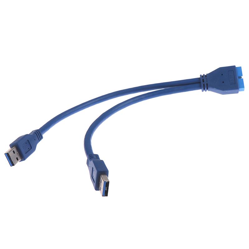 Кабель-адаптер 2 порта USB 3.0 Type A (папа) на 20-контактный разъем (папа)