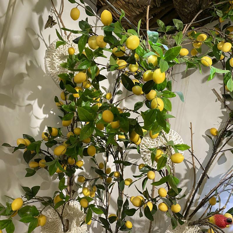 Lemon Artificial Fruit Branch Foam For Photography And Staging Decoration Props