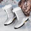 Ботильоны, женская зимняя обувь, сохраняющие тепло, нескользящие черные зимние ботинки, женские белые ботинки на шнуровке, большие размеры 42