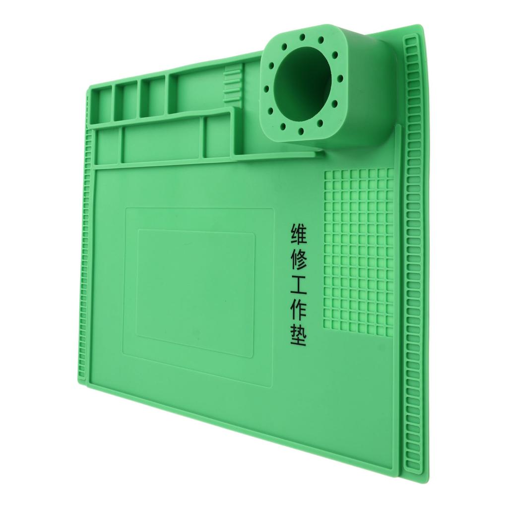 Silicone Work Mat High Temperature Resistance Heat Insulation Electronics Repair Mat 40x30cm Green