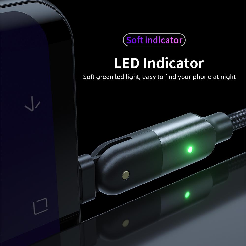 FONKEN Поворот на 180 градусов USB-кабель типа C 3A для быстрой зарядки Micro USB-кабель для зарядного устройства мобильного телефона для Samsung Galaxy Xiaomi Huawei аксессуары для мобильных телефонов