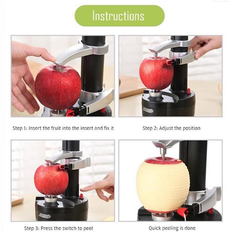 Электрическая автоматическая овощечистка из нержавеющей стали с вилкой европейского стандарта для картофеля, овощей, фруктов, кухонный инструмент