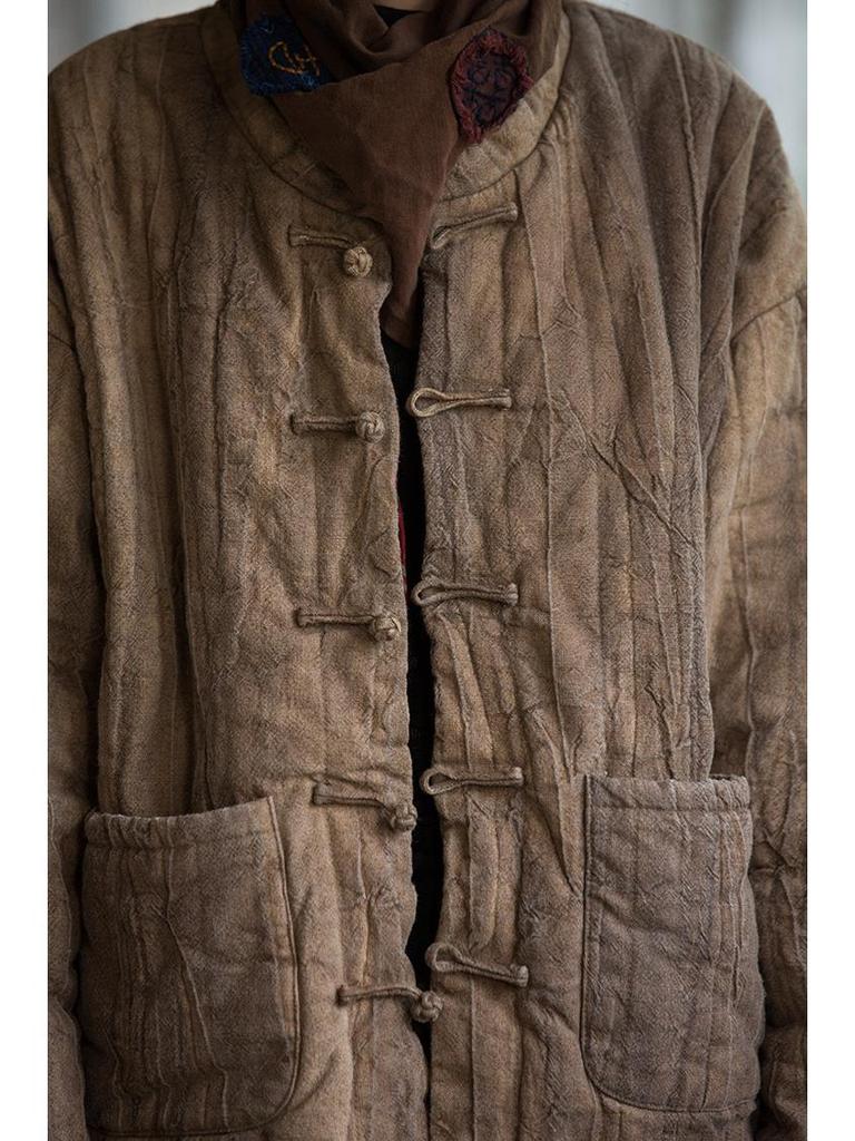 Женская зимняя стеганая куртка из хлопка рами с принтом тай-дай - Новый стиль