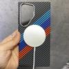For Samsung Galaxy S24 Ultra Case Compatible with MagSafe Carbon Fiber Texture Water-Transfer PC Phone Cover