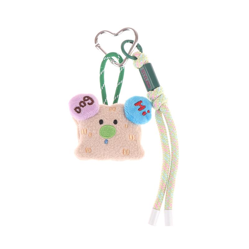 Кавайный брелок для ключей с куклой животного, милый мультяшный брелок с плюшевыми куклами, красочное плетеное веревочное кольцо для ключей, подвеска для сумки, подарки для пары
