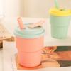 Plastic Coffee Mug Silicone Lid Travel Cup Children Student Gift Drinking Water Bottle  Milk