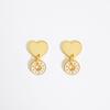 BIMBA Y LOLA [24FW] BIMBA Y LOLA Gold Heart Hoop and Beige Logo Pendant Earrings B246AIW003IVF