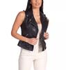 AL KHALID Button Real Leather Waistcoat Black Lambskin Western Vest Coat Women Classic