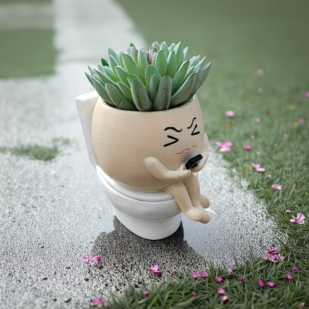 Cartoon Succulent Flowerpot Resin Plant Cultivation Pot Multifunctional Flower Planter Office