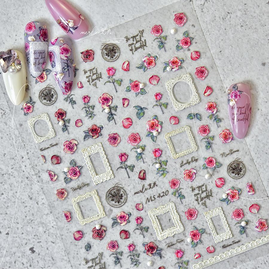 1pcs Cute Cat Claw 3D Jelly Relief Nail Stickers 3D Adhesive Stickers For Nails DIY Slider Nail Art Decorations