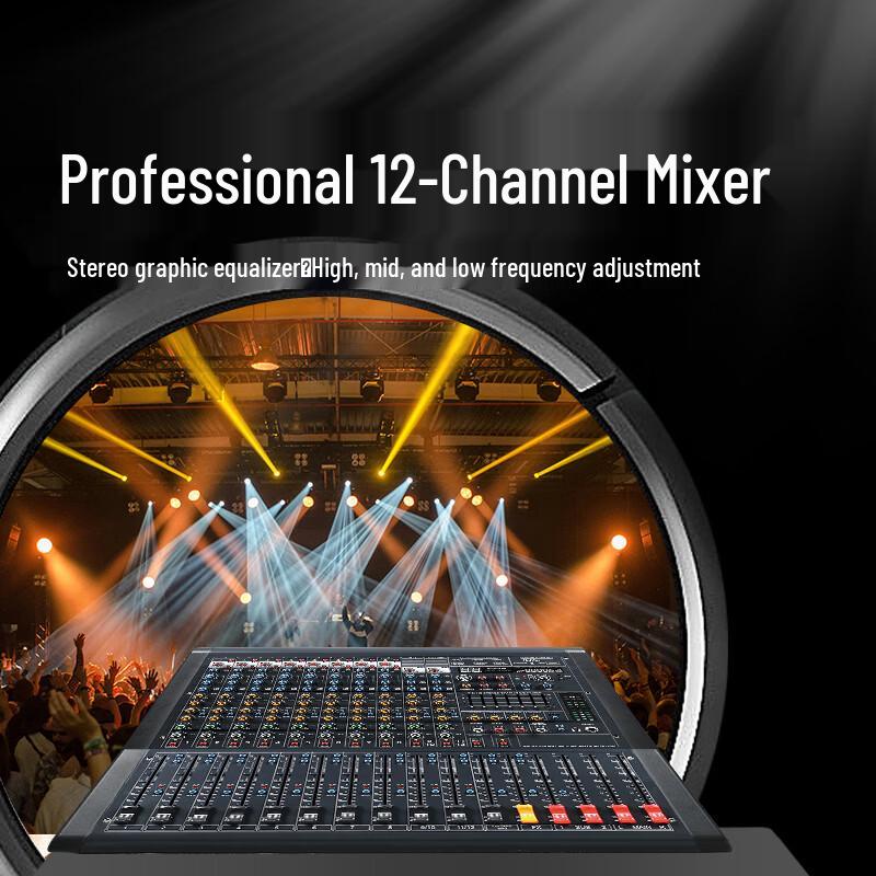Runpu Professional 12-Channel Analog Audio Mixer (CN version)