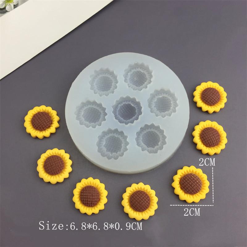 Sunflower Daisy Silicone Mold Fondant Cake Border Decorating Tool DIY Chocolate Gumpaste Resin Clay Mold Baking Tool