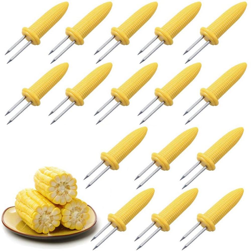 Forks Sweetcorn Home Corn On the Cob Dessert Grilling Fork BBQ Prong Set Corn Skewer Corn Holder