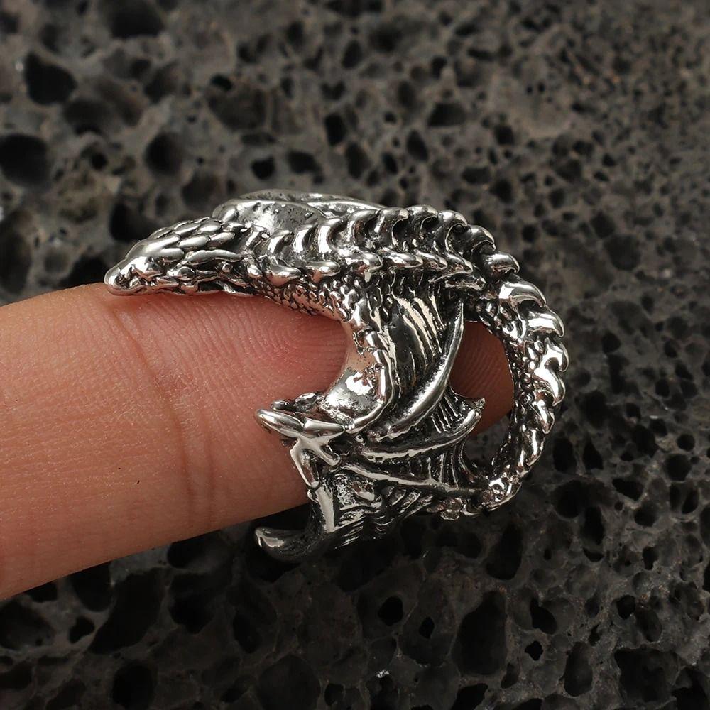 Adjustable Pterosaur Wings Ring Punk Style Black Dragon Rings Exquisite Dragon Rings Party Gifts
