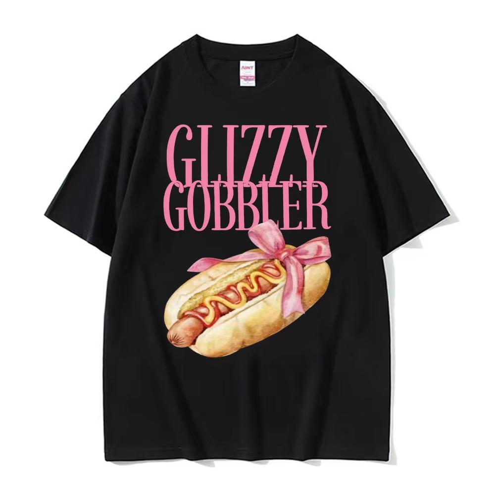 Glizzy Gobbler Кокетливая Смешная Взрослая Мем Футболка Унисекс Женская Мода Винтажная Высококачественные Футболки Круглый Вырез Свободный Хлопковая Футболка