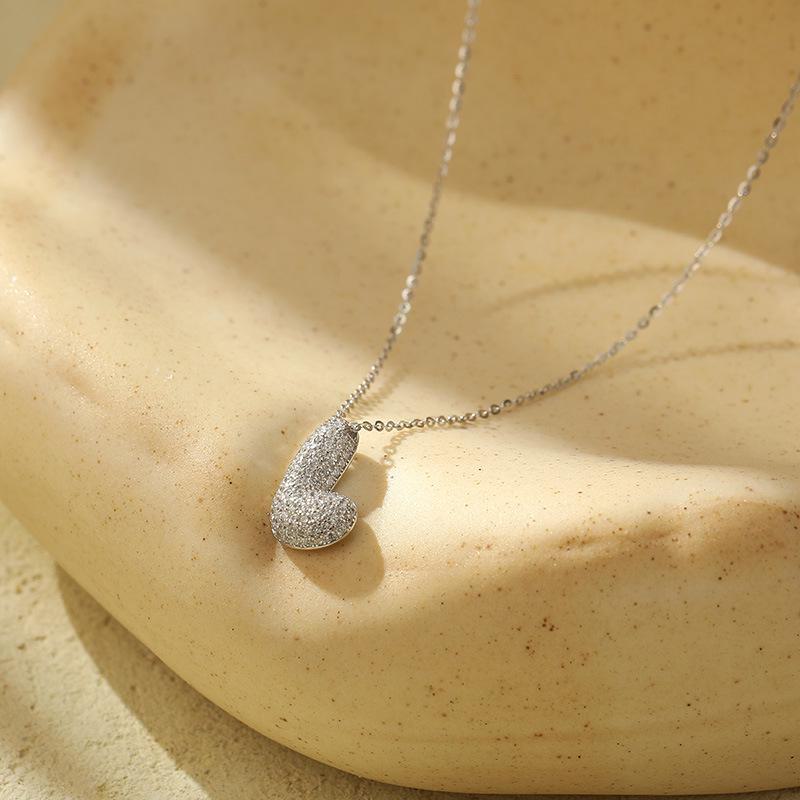 Женское ожерелье Banyan Tree из серебра 925 пробы с 26 буквами бриллиантов в форме пузыря — цепочка на ключицу в европейском и американском стиле хип-хоп.