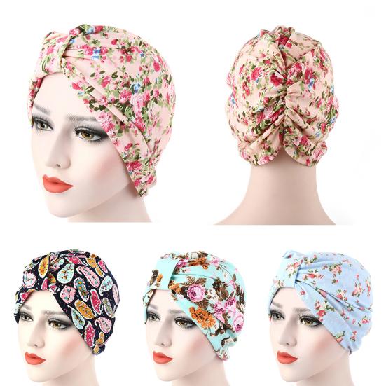 Женская стильная эластичная шапка с цветочным узором, защитный чехол от выпадения волос