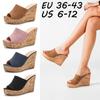 Женские модные босоножки на танкетке, эспадрильи с открытым носком, сандалии на платформе для женщин и девочек, летние босоножки на каблуке в богемном стиле в стиле бохо