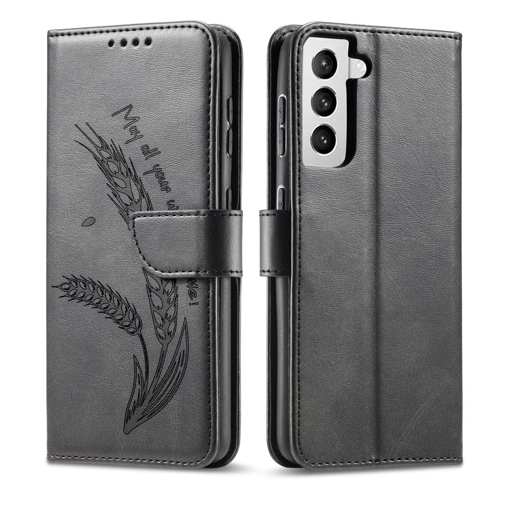 3D Тисненый Еда Ретро Кожаный Чехол-Кошелек для Телефона Книжка Подставка для iPhone 17 16 Pro Max Samsung Xiaomi 15T Redmi 13 Honor 400 Oppo Держатель для Карт Флип-Крышка