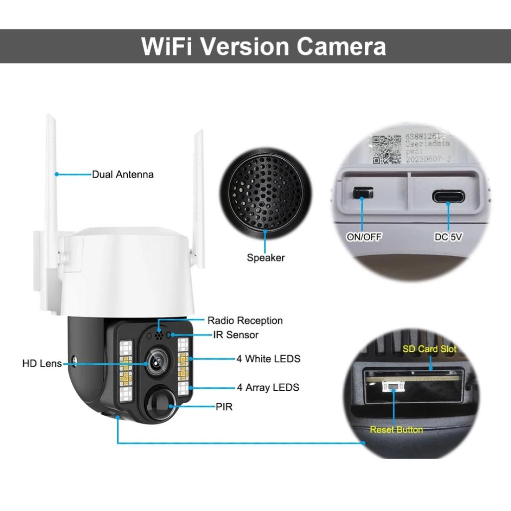Солнечная камера наблюдения WIFI 4G Удаленная наружная беспроводная беспроводная камера ночного видения HD Полноцветная интеллектуальная камера
