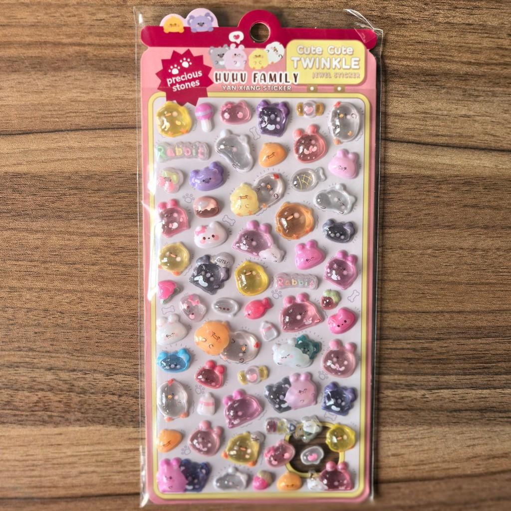 4 шт. Кавайные 3D тисненые наклейки с мультяшными животными для детского DIY декора телефонов, планшетов, пеналов Магазин BulingBulingStickers