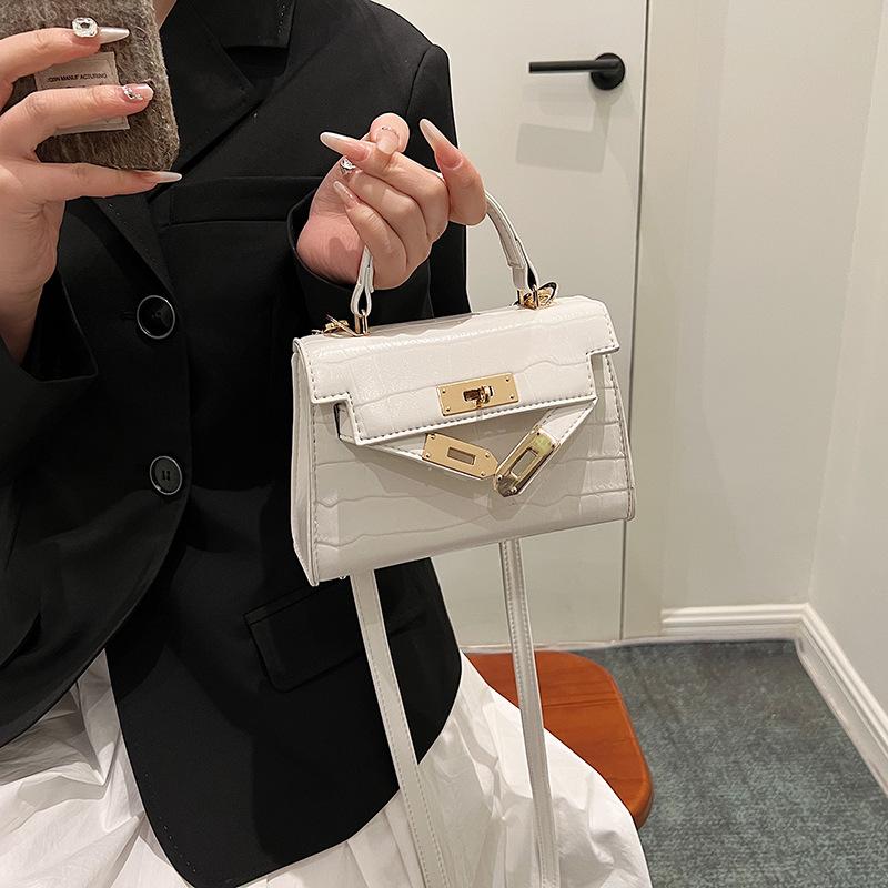 Spring New High-end High-gloss Stone Pattern Portable Single Shoulder Oblique Span Trendy Women's Bag