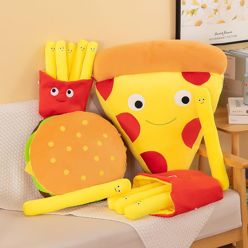Fast Hamburgers Pizza Food Styling Plush Doll Childrens Birthday Decor Gifts