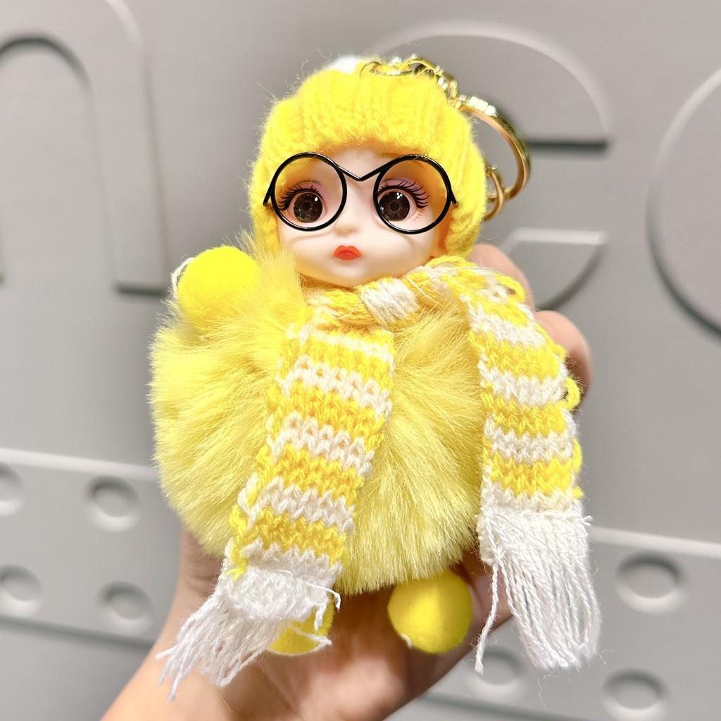 Большая Веселая Плюшевая Кукла-Глаз Брелок Красочные Шарфы Уникальный Аксессуар для Сумок и Ключей