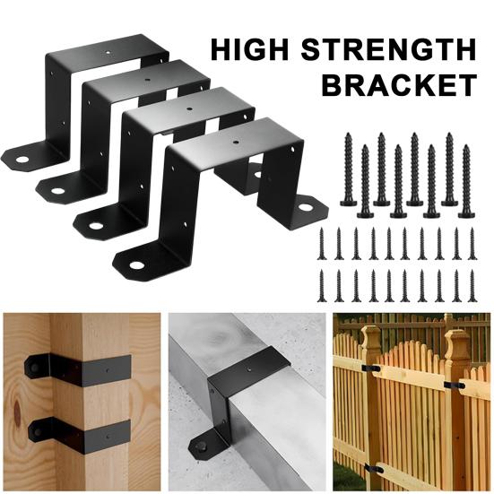 Кронштейны для столбов ограждения из нержавеющей стали, устойчивые к коррозии, простая установка, широко используемый сверхпрочный U-образный кронштейн с порошковым покрытием