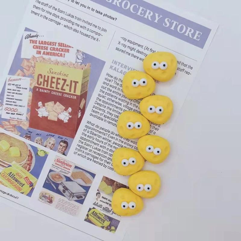 8 шт. Мультяшные милые глаза сыр Магнит на холодильник Po Доска для сообщений Настенное украшение Доска объявлений Магнитные наклейки Домашний декор