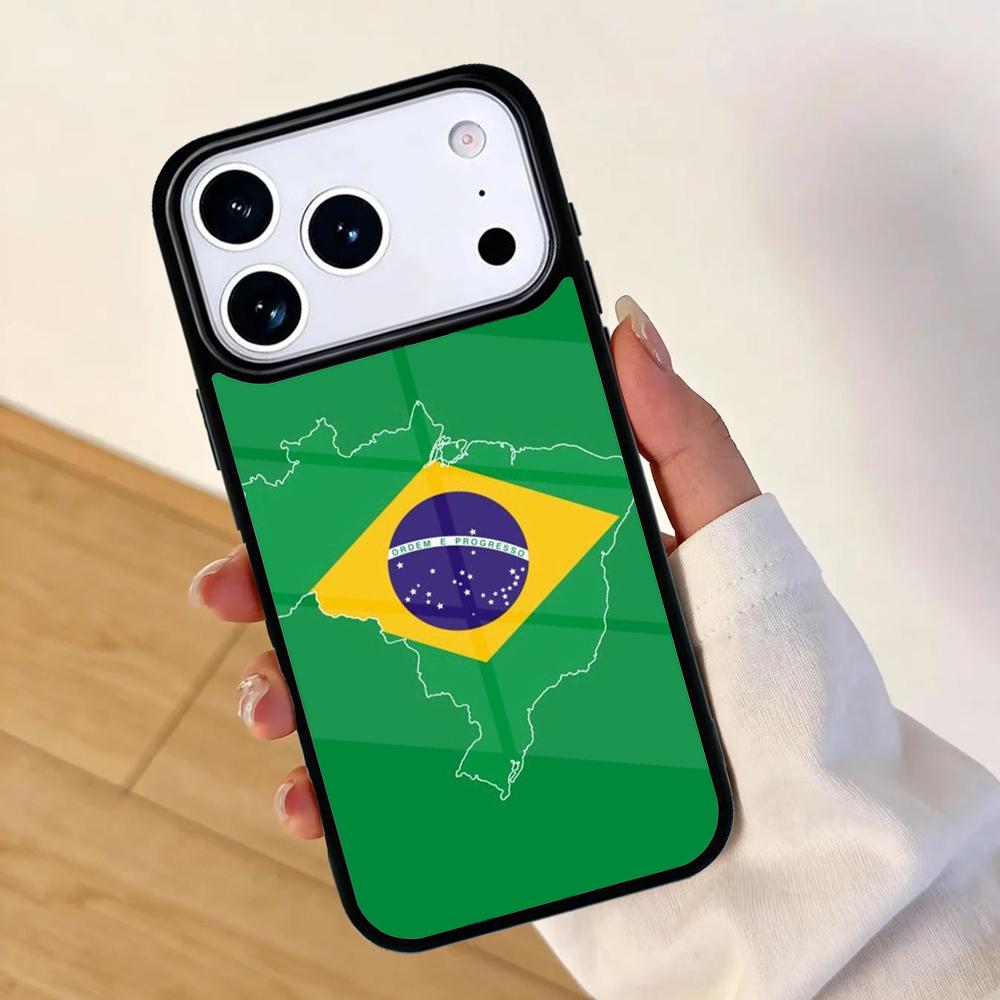 Brazil Passport Flag Mobile Phone Case for IPhone 17 AIR 16pro Max 15 14 13 12 11 Bumper Cover